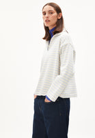 Nairaa Stripe Sweatshirt - Morning Sky/Undyed