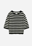 Rathaa Striped Knit Pullover - Black/Off White