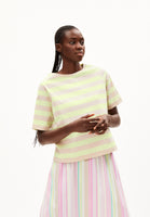 Finiaa Block Stripe T Shirt - Light Lime/Light Desert