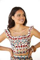 Brown Multi Frill Tank Top