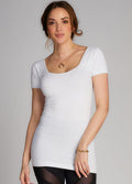 Bamboo Short Sleeve Scoop Neck Top
