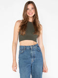 Bamboo High Neck Crop Tank