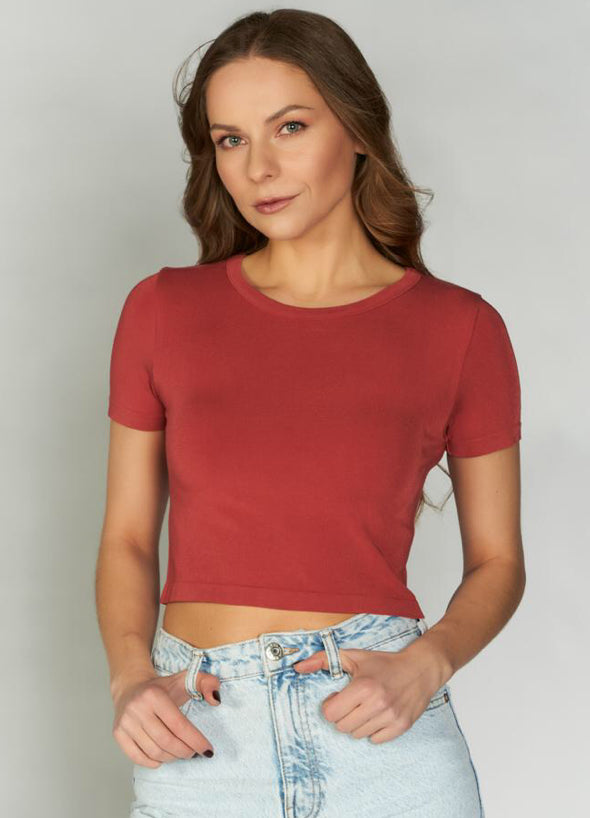 Bamboo Short Sleeve Crop Top