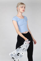 Cropped Pointelle T Shirt