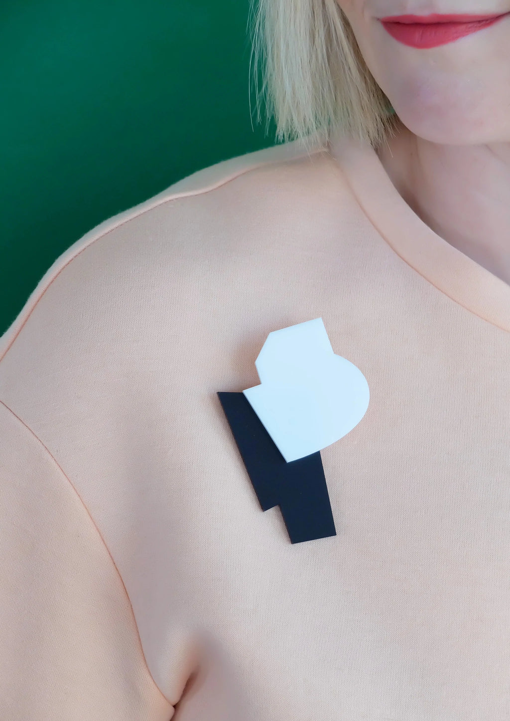 Artist Untitled Black + White Brooch