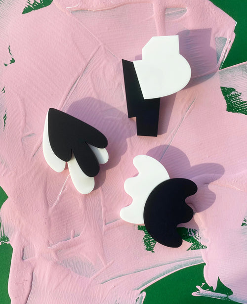 Artist Untitled Black + White Brooch