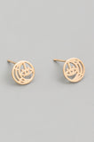 Eye Cutout Coin Stud Earrings