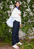 Nairaa Stripe Sweatshirt - Morning Sky/Undyed