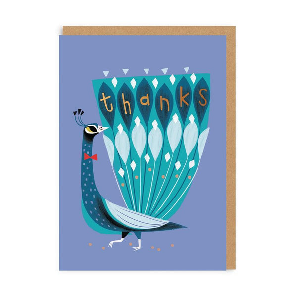 Thank You Peacock Greeting Card
