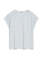 Oneliaa Lovely Stripes Organic Cotton T Shirt - Morning Sky/Oatmilk
