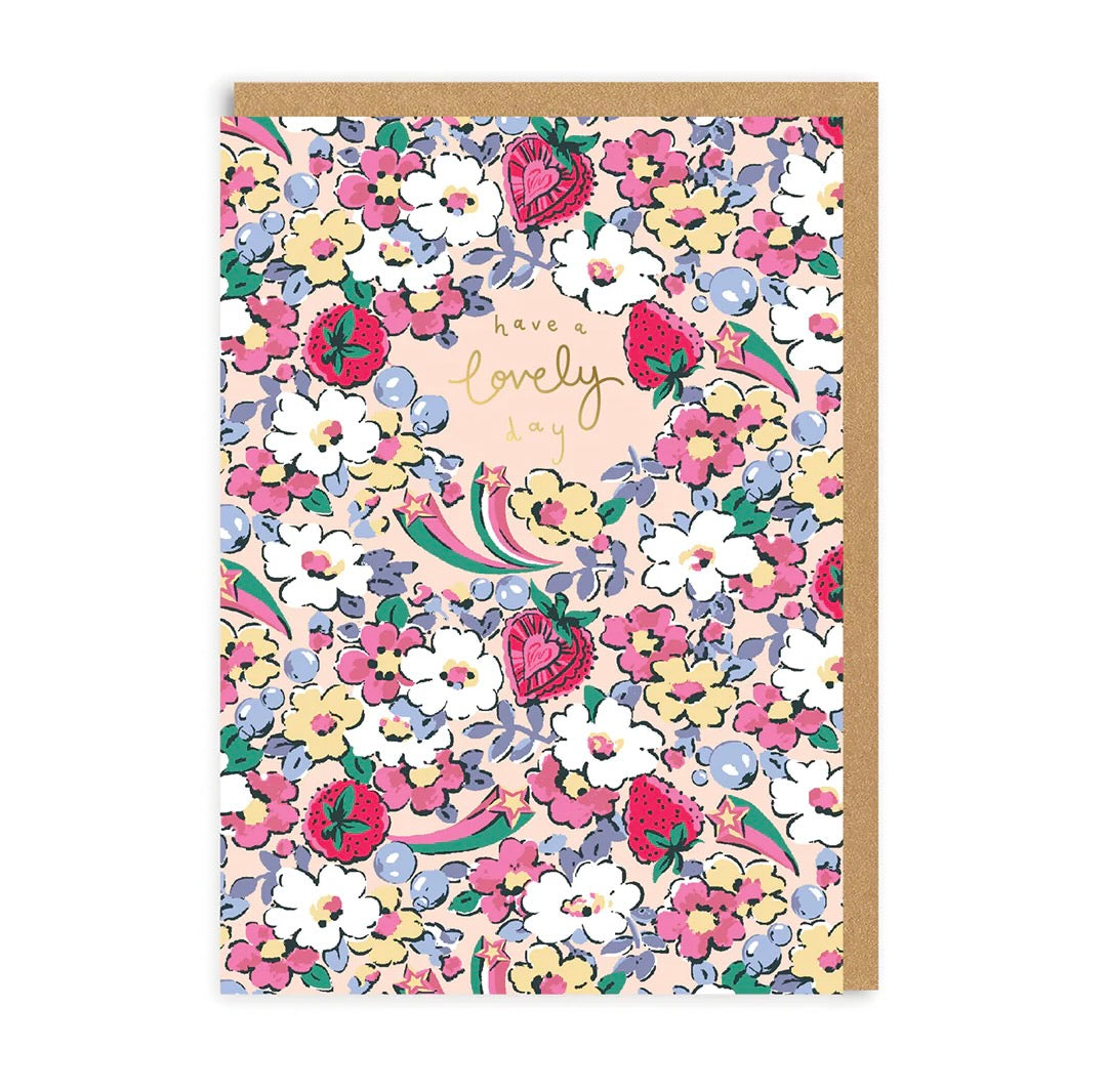 Have A Lovely Day Self Care Ditsy Greeting Card