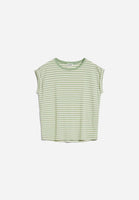 Jilaana Stripes T Shirt - Smith Green/Oatmilk