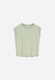 Jilaana Stripes T Shirt - Smith Green/Oatmilk