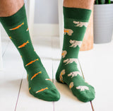 Grizzly & Salmon Mismatched Socks M