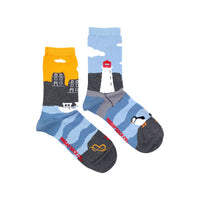 East Coast Canadian Landscape Mismatched Socks