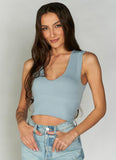 Bamboo Deep V Rib Top