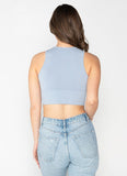 Bamboo High Neck Crop Tank