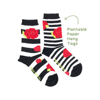 Stripe & Rose Floral Mismatched Socks