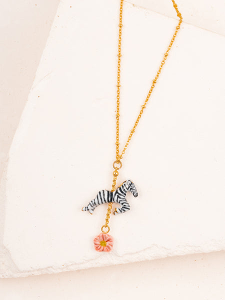 Zebra Carousel + Flower Necklace