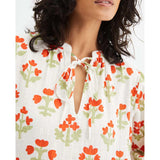 Floral Print Mini Dress With Mandarin Neckline