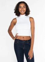 Bamboo Rib Sleeveless Mock Neck