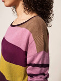 Olivia Stripe Jumper - Pink Multi