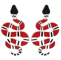 Coral Snake Stud Dangle Earrings