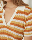 V Neck Knit Polo