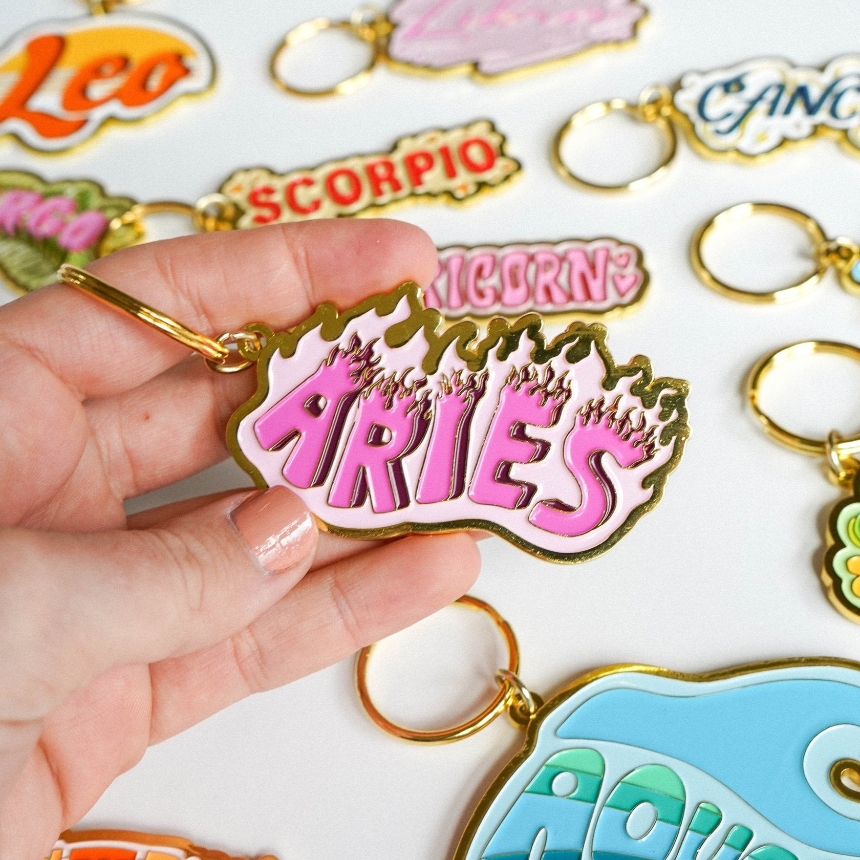 Wild Rose Zodiac Keychain