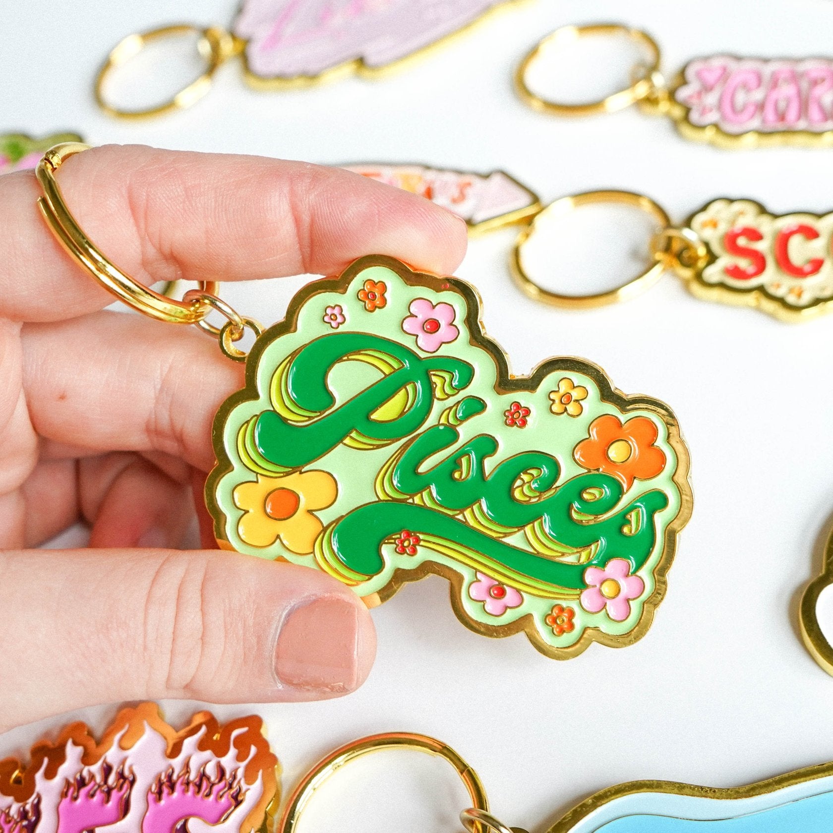 Wild Rose Zodiac Keychain