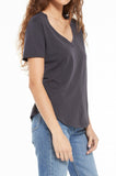 Organic Cotton V Neck - Washed Black