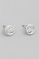 Eye Cutout Coin Stud Earrings