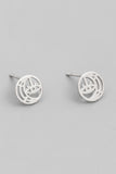 Eye Cutout Coin Stud Earrings