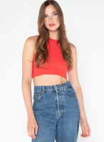 Bamboo High Neck Crop Tank