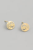 Eye Cutout Coin Stud Earrings