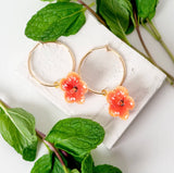 Earth Angel Hibiscus Hoops Earrings