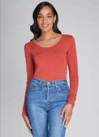 Bamboo Long Sleeve Scoop Neck Top