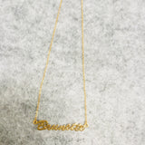 Brunette Script Necklace