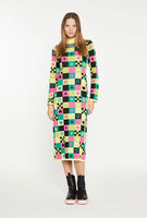 Multi Tile Knitted Midi Dress