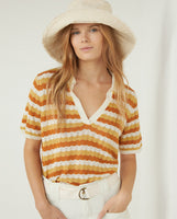 V Neck Knit Polo