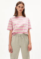 Finiaa Block Stripe T Shirt - Raspberry Pink/Light Desert