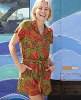 Camp Cove Romper -Kelp Aloha Print