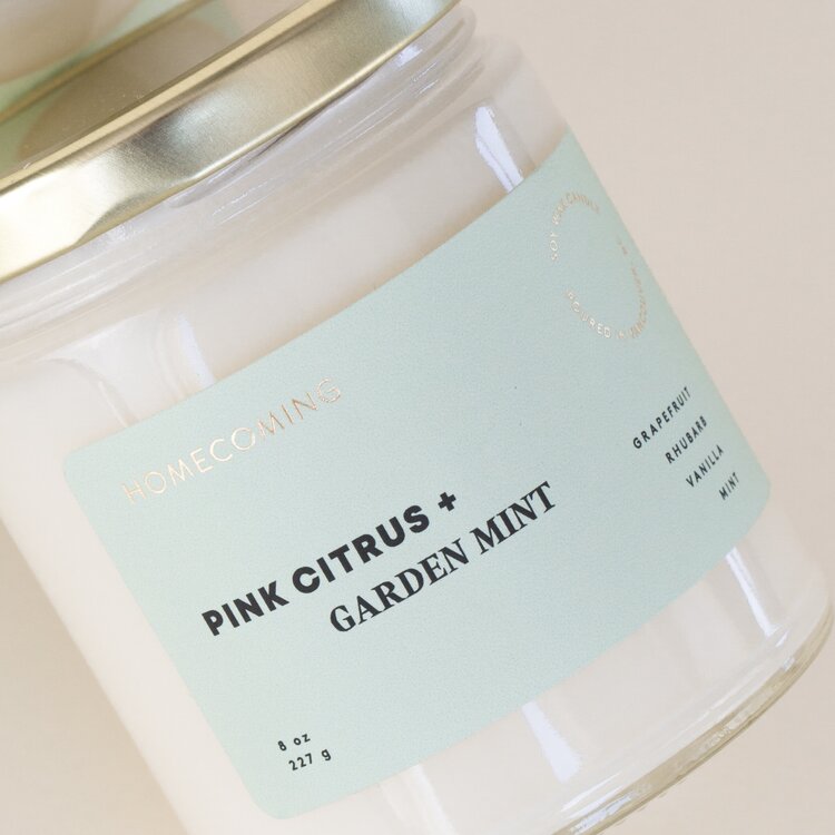 Pink Citrus + Garden Mint Candle