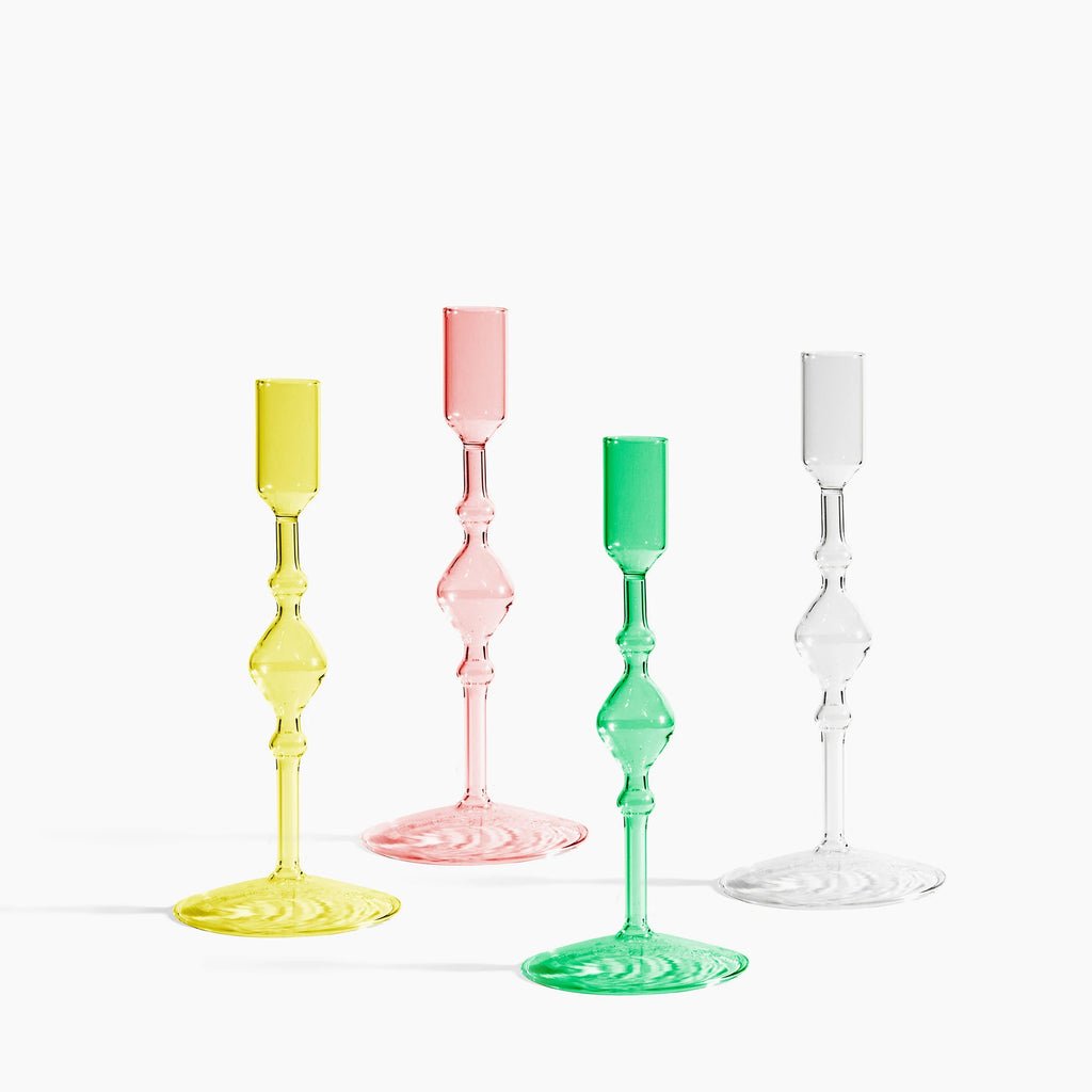 Glass Candlestick Holder in Tall