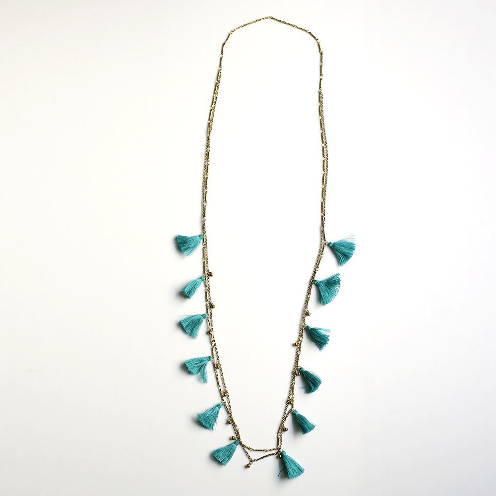 Boho Tasseled Droplets Long Necklace