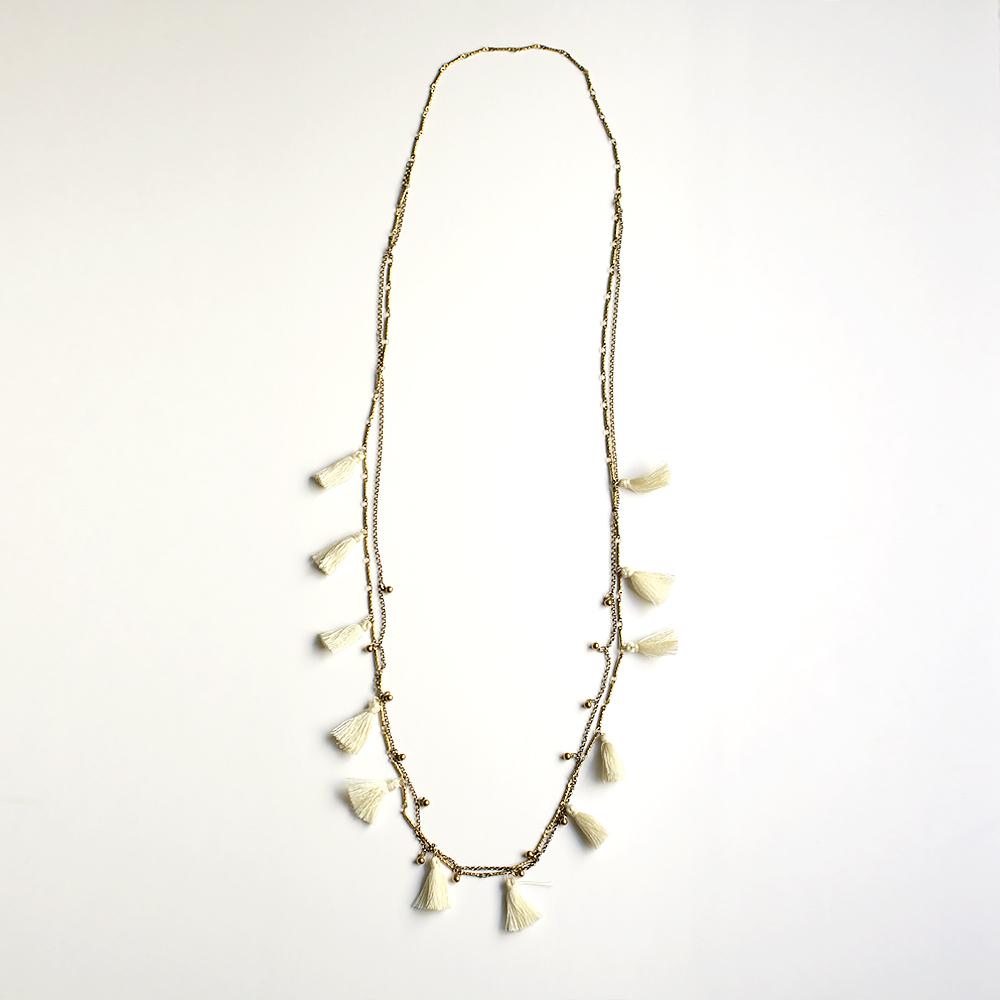 Boho Tasseled Droplets Long Necklace