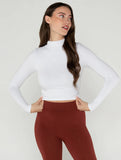 Bamboo Mock Neck Long Sleeve Crop Top