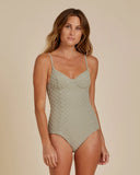 Underwire One-Piece Swimsuit - Laurel Check