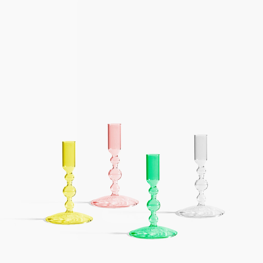 Glass Candlestick Holder in Short