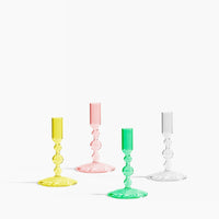 Glass Candlestick Holder in Short